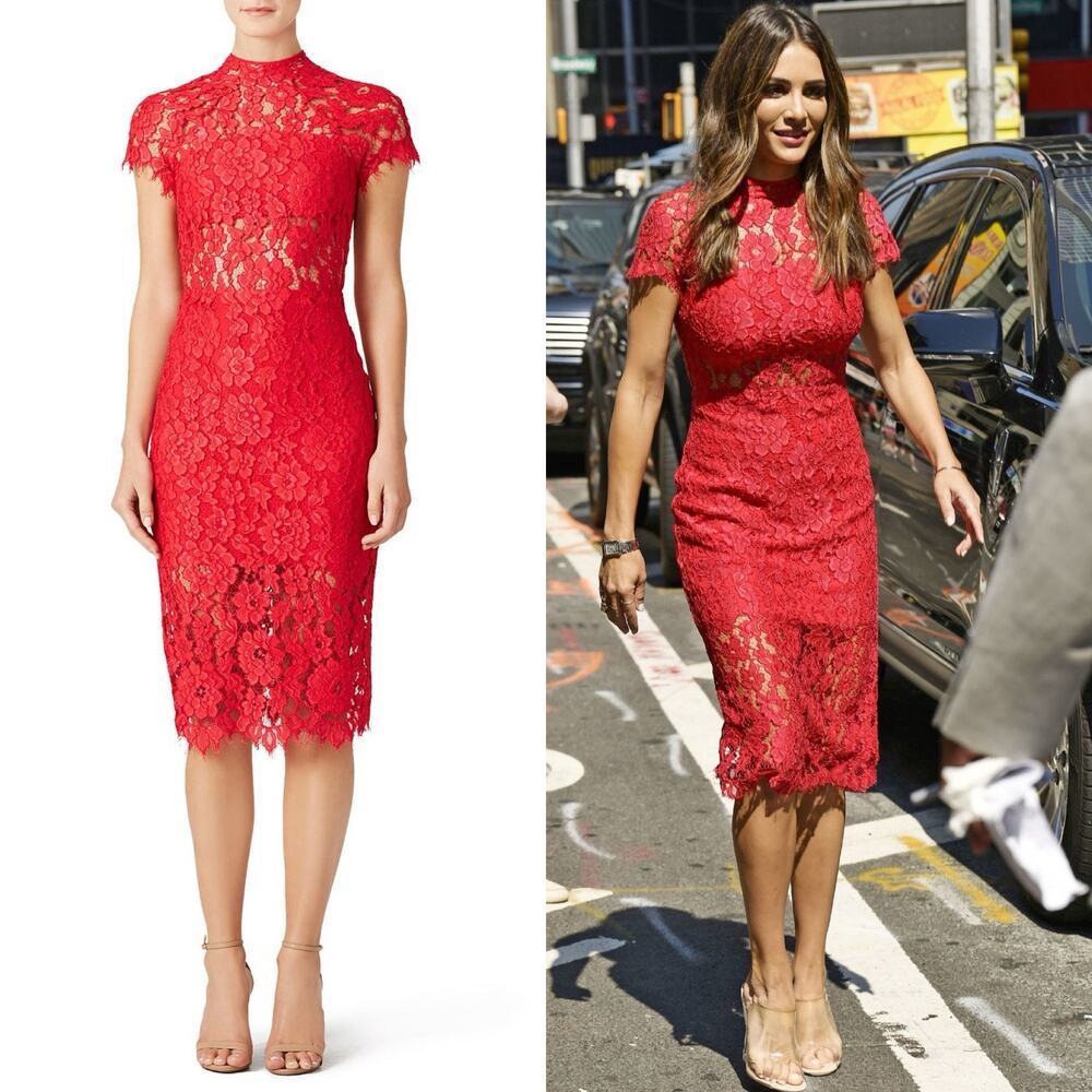Alexis Red Lace Midi Dress